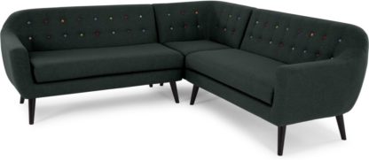 0829cb8e6b9c295839b518578f80c5fd12a9a503329e460dcc568341cc386396.jpg An Image of Ritchie Corner Sofa, Anthracite Grey with Rainbow Buttons