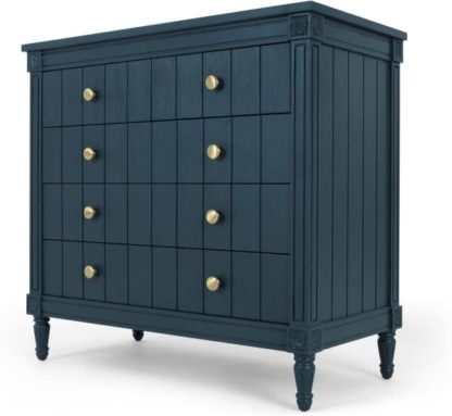 0d16e5dc9d97e934ce19a44b305bc4da9689780efa277449afab57437645d3af.jpg An Image of Bourbon Vintage Chest Of Drawers, Dark Blue