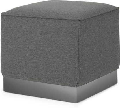 0d9354ef70673e91f849e4cf48d1ecbaa81bd15e3f2741e103fc790a8d201c12.jpg An Image of Hetherington Square Pouffe, Coventry Grey with Nickel Base