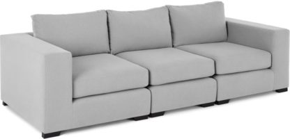 0f582274e6ee1ad9b69b19e62c9ae6280fd2233c8d66ec1c2f337b1f0f373f4a.jpg An Image of Mortimer 4 Seater Modular Sofa, Chalk Grey Cotton