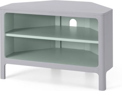 1020c4cc33ec0f66e710100d7a7dc5fba3fce118bb22042bbe29f64d8c413b02.jpg An Image of Bromley Corner Media Unit, Grey & Mint