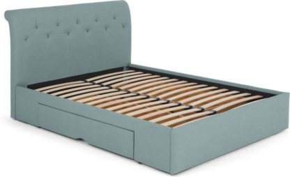 1faf4078dd238fc575cabba7c255228c3a014e4ff452dcb08bcb50f39e3eba31-1.jpg An Image of Linnell King Size Bed with Drawer Storage, Bondi Blue Weave