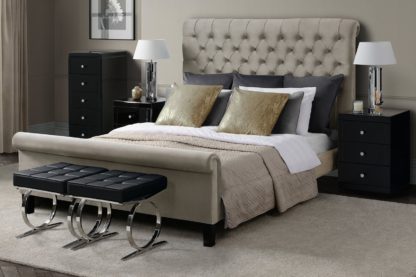 25fab7b9393607a2aae52ae9987fe14f869c354055f430a72d45e3a5d79e957e.jpg An Image of AMARE Upholstered Bed - Latte