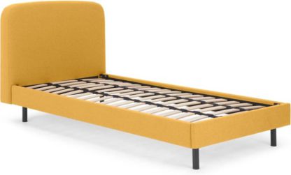 27fc6007b3f638eacced881902b0e23965a068f81c2dac1aa9b66ee8b37928b6.jpg An Image of MADE Essentials Besley Single Bed, Yolk Yellow