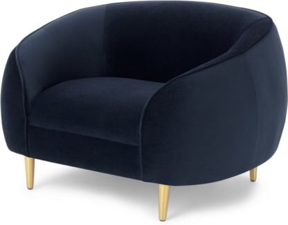 2f646bb13f02b4f62232b0348bc778844fc7d07eb2594b079bc374d2b66202af.jpg An Image of Trudy Armchair, Royal Blue Velvet