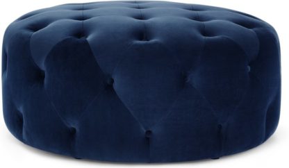 339c77e31c32b39cb68e33222c40d97c50b25be86736bed8c089ec9e925e89d8.jpg An Image of Hampton Large Round Pouffe, Electric Blue Velvet