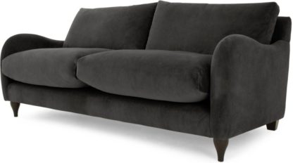 34ea59b226a5be0523c06667926ae31fac945a1e6d074a9cc1e4065a185c844a.jpg An Image of Sofia 2 Seater Sofa, Plush Asphalt Velvet