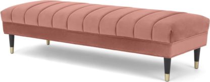 3a25c9945a03deb4be87aff2cf5fa2c48834e37992577bb82f9a6d4fc56534e7.jpg An Image of Evadine Ottoman Bench, Blush Pink Velvet