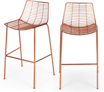 3e18b5939465e0d7627a0ee108277c41edd69932394cae7b2da18dce0ad228d1.jpg An Image of Set of 2 Marvel Bar Stools, Copper