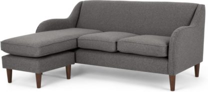3e539cbee041c2de7d781c82dd225257531ee67f4072b21ea16adb6afdb6290c.jpg An Image of Helena Large Chaise End Corner Sofa, Textured Weave Smoke Grey