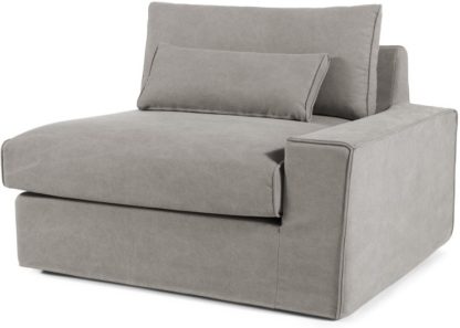 43e67bf363947e2b7f49435350b89c6f109c244e4ace2e2fe7d04e657a1eba22.jpg An Image of Trent Loose Cover Modular Right Hand Facing Sofa Arm, Washed Grey Cotton
