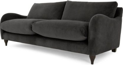 4c13b1609dfb08529943ee2f6812b1c61987b5c89c0248960c65da1e5d57f354.jpg An Image of Sofia 3 Seater Sofa, Plush Asphalt Velvet