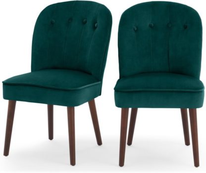51a3ac11aa2a1ff765dbb2c8e35f4a0636118ae8bcd8a4ef258544c9f55374d0.jpg An Image of Set of 2 Margot Dining Chairs, Seafoam Blue and Dark Wood