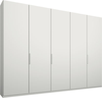 567098d9c2620349f7123e037e60d1a6d5174a8f727b4cf27c0eaa2451617c34-1.jpg An Image of Caren 5 door 250cm Hinged Wardrobe, White Frame, Matt White Doors, Classic Interior