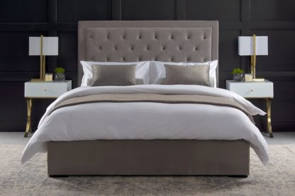 5b5e02a546279f2e84534f985e460350329203076cc0f407ac20ab263b1d9a1a.jpg An Image of ZENO Upholstered Bed - Feather Grey