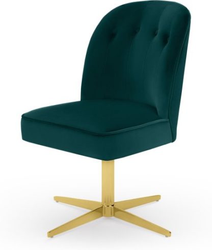 5b6c560e02a38a7ca6487c9908c97ce9530714ea91bc986844c8c5059b80f794.jpg An Image of Margot Office Chair, Seafoam Blue and Brass