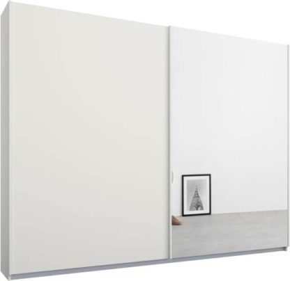 5c43bee825b4b159ca928467c186c5f6f41449c3901397d7757255dc8b44f797-1.jpg An Image of Malix 2 door 225cm Sliding Wardrobe, White frame,Matt White & Mirror doors , Classic Interior