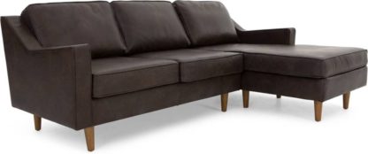 5ff643da1efc98b29fb38a74c4bb05d7ac07a7c43362da64fb103f5bc1b23b55.jpg An Image of Dallas Right Hand Facing Chaise End Corner Sofa, Oxford Brown Premium Leather