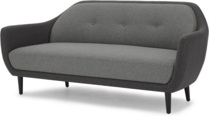 640c9fdddb776122445f37454664c9a60b9a57b24c8a4fb352d39591d15dd283.jpg An Image of Hanley 3 Seater Sofa, Space Grey & Coventry Grey with Black Legs