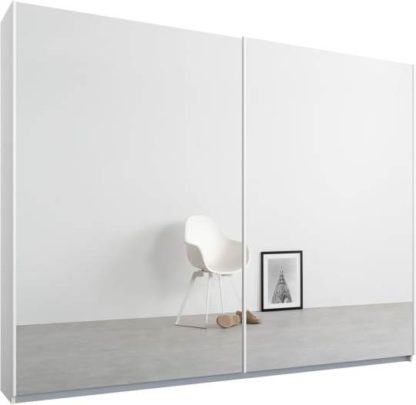 64f2948d693766cd243f9054af322c7b6ec84caa189b6481ab25d9287a2f3605.jpg An Image of Malix 2 door 225cm Sliding Wardrobe, White frame,Mirror doors, Standard Interior