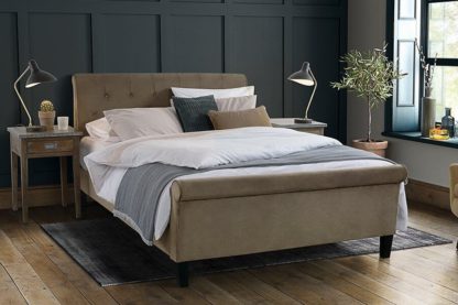 69538920e566a7a6251e7d7f58e6918fad0445f83e46bf46c0d8d6a404a42a09.jpg An Image of Portofino Bed Latte Velvet