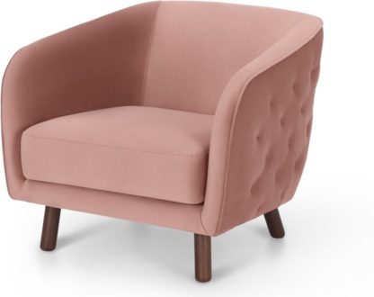 698df444629b7c265f9cf64d46856fdbb91a8dd10587e6467f4972365dd95d91.jpg An Image of Esther Accent Armchair, Vintage Pink Velvet