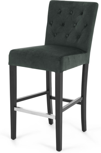 6b23cc00839f4a45741c67c13a7ab91975721841a2f0e9d60e5380fbd21c5dda.jpg An Image of Flynn Barstool, Midnight Grey Velvet