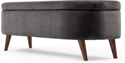 712505c51a85f64a7da83c130e781bac64cb8f6cc08de60cd86671a9ebcabf1c.jpg An Image of Lulu Ottoman Bench, Asphalt Grey Velvet