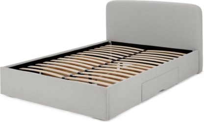 7390eaeec8da1ad191253ab62fb55b50c94d9d1a8ddd14516ac164e00efb2d9b.jpg An Image of MADE Essentials Besley Double Bed with Storage Drawers, Hail Grey