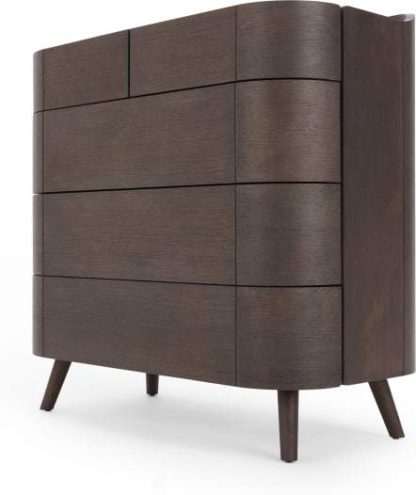 7ac795605a6eaeb367664973861c029c88f11922b5a6deea948032c3aa18e5c4.jpg An Image of Ada 5 Drawer Chest of Drawers, Dark Stain Oak
