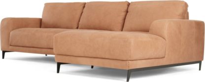 827e6d05567bcec4a18fbe28beb3281ac04c592fe00d210afa01ca459bb0ed71.jpg An Image of Luciano Right Hand Facing Chaise End Corner Sofa, Tan Leather