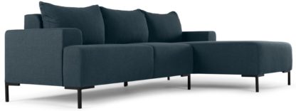 89cdc16e6b37cfecfd3ce5c2c592db4cbcd198ee18c9264d6754bfe86deca9a1.jpg An Image of MADE Essentials Oskar 3 Seater Right Hand Facing Compact Corner Chaise End Sofa, Aegean Blue