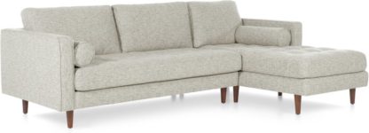 8d51c84cddf83d54294af3c1566ccc96a2ad486787476b12577ff234356dbf33.jpg An Image of Scott 4 Seater Right Hand Facing Chaise End Corner Sofa, Grey Basketweave