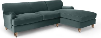 9345802eaa3003c6e0303b00a867f4f7046837408c875b0aa16598e6d813b2bd.jpg An Image of Orson Right Hand Facing Chaise End Corner Sofa, Marine Green Velvet