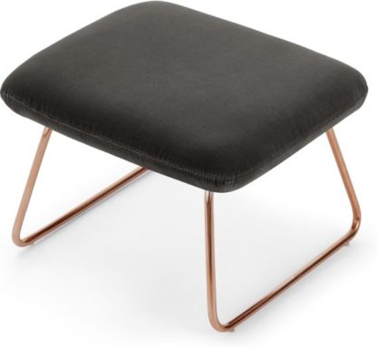 998493ee339e8028497034ac45521d591ff892533c8b97d5ef569fafbae0574c.jpg An Image of Frame Footstool, Concrete Cotton Velvet with Copper Frame