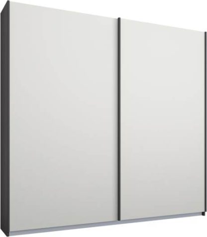 9b3d9b80e64d369b209b83d5b2cf1a4fd16ad3d450b6e004001502836b4f22c9-1.jpg An Image of Malix 2 door 181cm Sliding Wardrobe, Graphite Grey frame,Matt White doors , Classic Interior