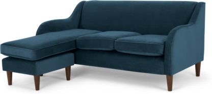 9b751fdfacfe411e859a20cf3f5f8769c244ceaab7a74a09c3e1bccf7cd29d3e.jpg An Image of Helena Large Chaise End Corner Sofa, Plush Teal Velvet