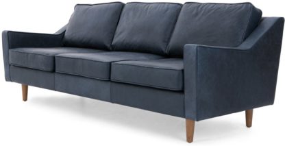 a3635debada89d8df4e28879477f8562d76a72bf8b71853e893ac24aaccd8765.jpg An Image of Dallas 3 Seater Sofa, Charm Midnight Premium Leather