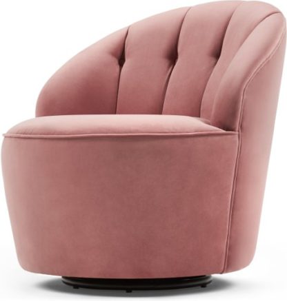 a3c5be68d63d4cd04c76540f01d92951d1e00989efbf9f2520c858383878c803.jpg An Image of Margot Swivel Accent Armchair, Old Rose Velvet