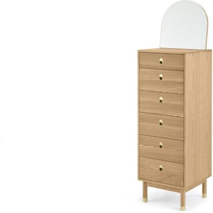 aacc8241bbb5af4599013d3a7f78c167bbf1192990c714206b9ed2fbe8bb34b1.jpg An Image of Fizzy Vanity Chest of Drawers, Ash & Brass