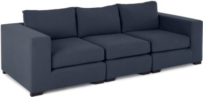 aec9b8a9b42d363a1825551caa6a08533852ae1a3c2087eba052c7f2596ddba3.jpg An Image of Mortimer 4 Seater Modular Sofa, Deep Blue Cotton
