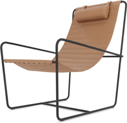 afa34e978cdf38b691e52d8c580e31f5b451f40a391964c2dd3e255b9591685a.jpg An Image of Nalla Sling Accent Chair, Nutmeg Tan Leather