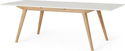 b8b9a4b5bd94021b5971783379a5cfe5073cd50c905a9c49bd7e326d7ac75860.jpg An Image of Aveiro 6-8 Seat Extending Dining Table, Natural Oak and White
