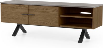 bf6784543a15f5210599603b7d80f2f8ebefefe92e827fef9af44f0a891b0e64.jpg An Image of Sora Wide Media Unit, Smoked Oak & Concrete