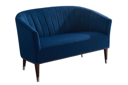 c11cb5532648a44516e4bc1564263a0eaa991fc83ecef711892869604a8595ae.jpg An Image of Bellini 2 Seater Sofa Ink Blue Velvet