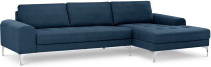c371341ad6bf6e915ff30cc3548f1b5d20042e9e0e40cea4614007712bd665bb.jpg An Image of Vittorio Right Hand Facing Chaise End Corner Sofa, Scuba Blue