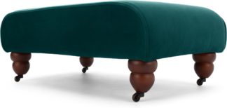 An Image of Orson Footstool, Seafoam Blue Velvet