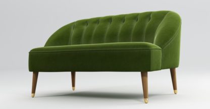 c70e4c1f681106ee96d17c43bdc3c6b8a29cd07b69b67168a9495875250338df.jpg An Image of Custom MADE Margot 2 Seater Sofa, Spruce Green Cotton Velvet with Light Wood Brass Leg