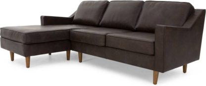 d1c1e5a5a1a04a857ac944167b7a71aba6dbe72abe806dded1a562eb982177f6.jpg An Image of Dallas Left Hand Facing Chaise End Corner Sofa, Oxford Brown Premium Leather