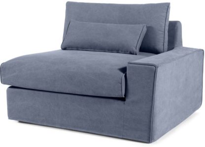 d343592c5847c3d9bd730f08c659b8d46e9ec39ecee6e61531c83c3dd7af5b72.jpg An Image of Trent Loose Cover Modular Right Hand Facing Sofa Arm, Washed Blue Cotton